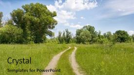  Presentation with summer time - Amazing PPT theme having elbowroom - rur l road in steppe backdrop and a gold colored foreground