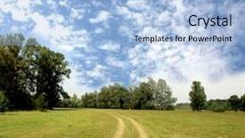  Presentation with rural road - Presentation featuring rural road in the meadow background and a light blue colored foreground