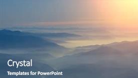  Presentation with mount olympus - Beautiful PPT theme featuring land sea air - aerial view on the olympus backdrop and a ocean colored foreground