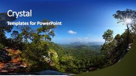  Presentation with tropical forest - Amazing slide set having land sea air - panorama of a tropical forest backdrop and a ocean colored foreground