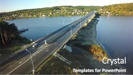  Presentation with land - Colorful PPT layouts enhanced with land sea air - road for cars aerial view backdrop and a  colored foreground