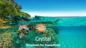  Presentation with outdoor activities - Presentation design having land sea air - snorkeling woman exploring beautiful ocean background and a ocean colored foreground