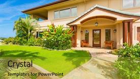  Presentation with sunny sky - Cool new slide set with land sell - beautiful home exterior luxury home backdrop and a gold colored foreground