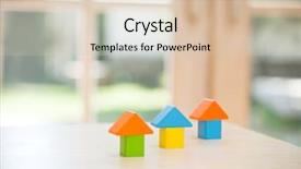  Presentation with wooden building blocks - Colorful PPT layouts enhanced with land sell - colorful wooden building blocks backdrop and a lemonade colored foreground