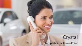  Presentation with phone - Colorful PPT layouts enhanced with land sell - smiling businessman making a phone backdrop and a  colored foreground