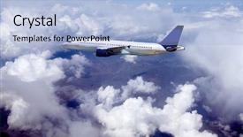  Presentation with airplane night sky cloud - Amazing PPT layouts having land transport - airplane at fly backdrop and a  colored foreground