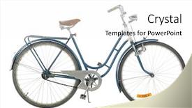  Presentation with old fashioned - Cool new PPT theme with land transport - old fashioned bicycle isolated backdrop and a white colored foreground