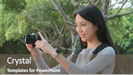  Presentation with security camera access 360 - Audience pleasing slide deck consisting of land use - young woman taking photo backdrop and a gray colored foreground