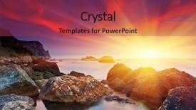  Presentation with sea - Amazing PPT theme having chariotes - chariot wheel carved into the backdrop and a coral colored foreground