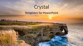  Presentation with japan - Cool new presentation theme with land water - okinawa japan at manzamo cape backdrop and a lemonade colored foreground