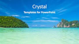  Presentation with gates of heaven - Audience pleasing PPT theme consisting of land water - serenity shore heaven getaway backdrop and a  colored foreground