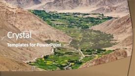  Presentation with kashmir - Colorful presentation theme enhanced with landcape of the green valley backdrop and a coral colored foreground