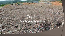  Presentation with landfill - Cool new slide deck with landfill full of plastic garbage backdrop and a gray colored foreground