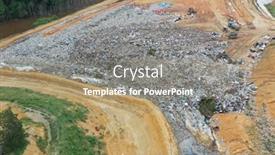  Presentation with plastic recycling - Audience pleasing presentation theme consisting of landfill-full-of-plastic-rubbish backdrop and a gray colored foreground