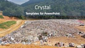  Presentation with landfill - Presentation featuring landfill-full-of-plastic-rubbish background and a teal colored foreground