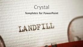  Presentation with landfill - Presentation design having landfill-word-written background and a sky blue colored foreground