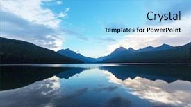  Presentation with landforms - Slides featuring landforms - beautiful bowman lake with reflection background and a light blue colored foreground