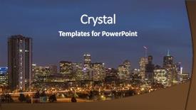  Presentation with landforms - Audience pleasing PPT theme consisting of landforms - denver colorado skyline at dusk backdrop and a ocean colored foreground