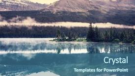  Presentation with landforms - Presentation theme consisting of landforms - glacier national park montana usa background and a ocean colored foreground