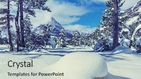  Presentation with landforms - Beautiful PPT theme featuring landforms - glacier national park montana winter backdrop and a soft green colored foreground