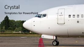  Presentation with commercial - Cool new presentation theme with landing gear - close up of a taxiing backdrop and a light blue colored foreground