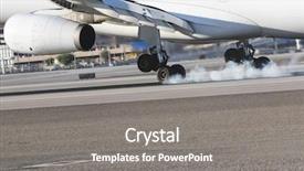  Presentation with runway - Colorful presentation design enhanced with landing gear - close up views of passenger backdrop and a gray colored foreground