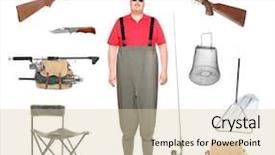  Presentation with fishing gear - PPT theme featuring landing gear - great collection of a fishing background and a lemonade colored foreground