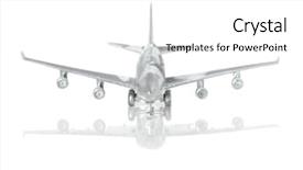  Presentation with metallic - Cool new PPT theme with landing gear - metallic plane on white background backdrop and a white colored foreground