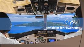  Presentation with cockpit - PPT layouts featuring landing gear - pilots in the plane cockpit background and a teal colored foreground