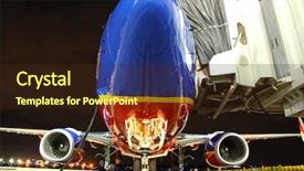  Presentation with airlines - PPT layouts enhanced with landing gear - southwest airlines plane background and a wine colored foreground