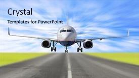  Presentation with gear - Slide deck consisting of landing gear is down background and a light blue colored foreground