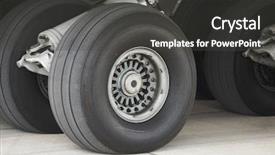  Presentation with aircraft - Presentation theme having landing gear of a huge background and a dark gray colored foreground