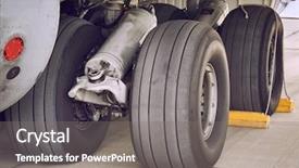  Presentation with aircraft - Audience pleasing PPT layouts consisting of landing gear of a huge backdrop and a gray colored foreground