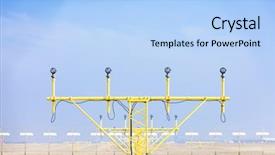  Presentation with runway - Cool new slide deck with landing lights on runway prague backdrop and a  colored foreground