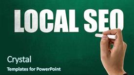  Presentation with local to global - Slide deck having landing page - local seo background and a forest green colored foreground