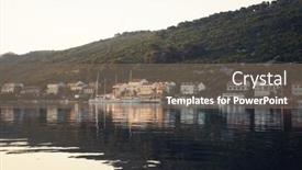  Presentation with yachting - PPT theme with landing-stage-in-adriatic-marine background and a gray colored foreground