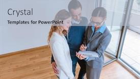  Presentation with realtor - Cool new slides with landlady-or-realtor-showing-lease backdrop and a light blue colored foreground