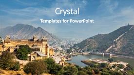  Presentation with rajasthan - Audience pleasing slide set consisting of view of amer amber fort backdrop and a teal colored foreground