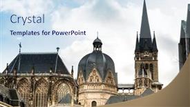  Presentation with europe - Colorful PPT layouts enhanced with landmark-aachener-dom-in-aachen backdrop and a sky blue colored foreground