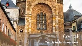  Presentation with europe - Beautiful theme featuring landmark-aachener-dom-in-aachen backdrop and a coral colored foreground