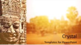  Presentation with khmer - Slide deck consisting of landmark angkor wat complex khmer background and a gold colored foreground