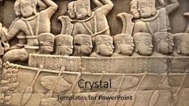  Presentation with khmer - Theme enhanced with landmark angkor wat complex khmer background and a coral colored foreground