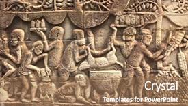  Presentation with temple - Slide deck featuring landmark angkor wat complex khmer background and a coral colored foreground