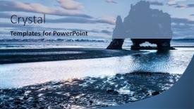  Presentation with morning sunrise - Beautiful theme featuring landmark-beach-in-iceland-called backdrop and a light blue colored foreground