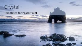  Presentation with dinosaur - Colorful slide deck enhanced with landmark-beach-in-iceland-called backdrop and a light blue colored foreground