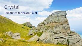  Presentation with ghost - Presentation theme consisting of landmark-ghost-valley-demerdji-crimea background and a sky blue colored foreground