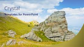  Presentation with ghost - Colorful presentation theme enhanced with landmark-ghost-valley-demerdji-crimea backdrop and a sky blue colored foreground