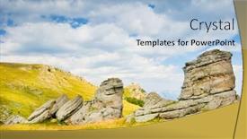  Presentation with ghost - Presentation theme having landmark-ghost-valley-demerdji-crimea background and a light blue colored foreground