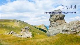  Presentation with ghost - Presentation theme with landmark-ghost-valley-demerdji-crimea background and a sky blue colored foreground