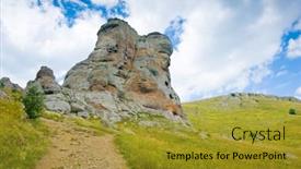  Presentation with ghost - Amazing presentation theme having landmark-ghost-valley-demerdji-crimea backdrop and a gold colored foreground